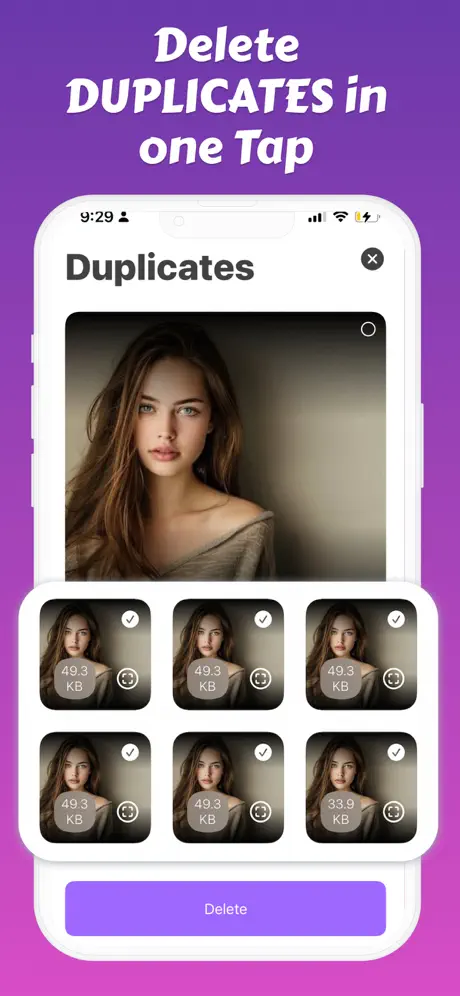 Delete duplicates in one tap